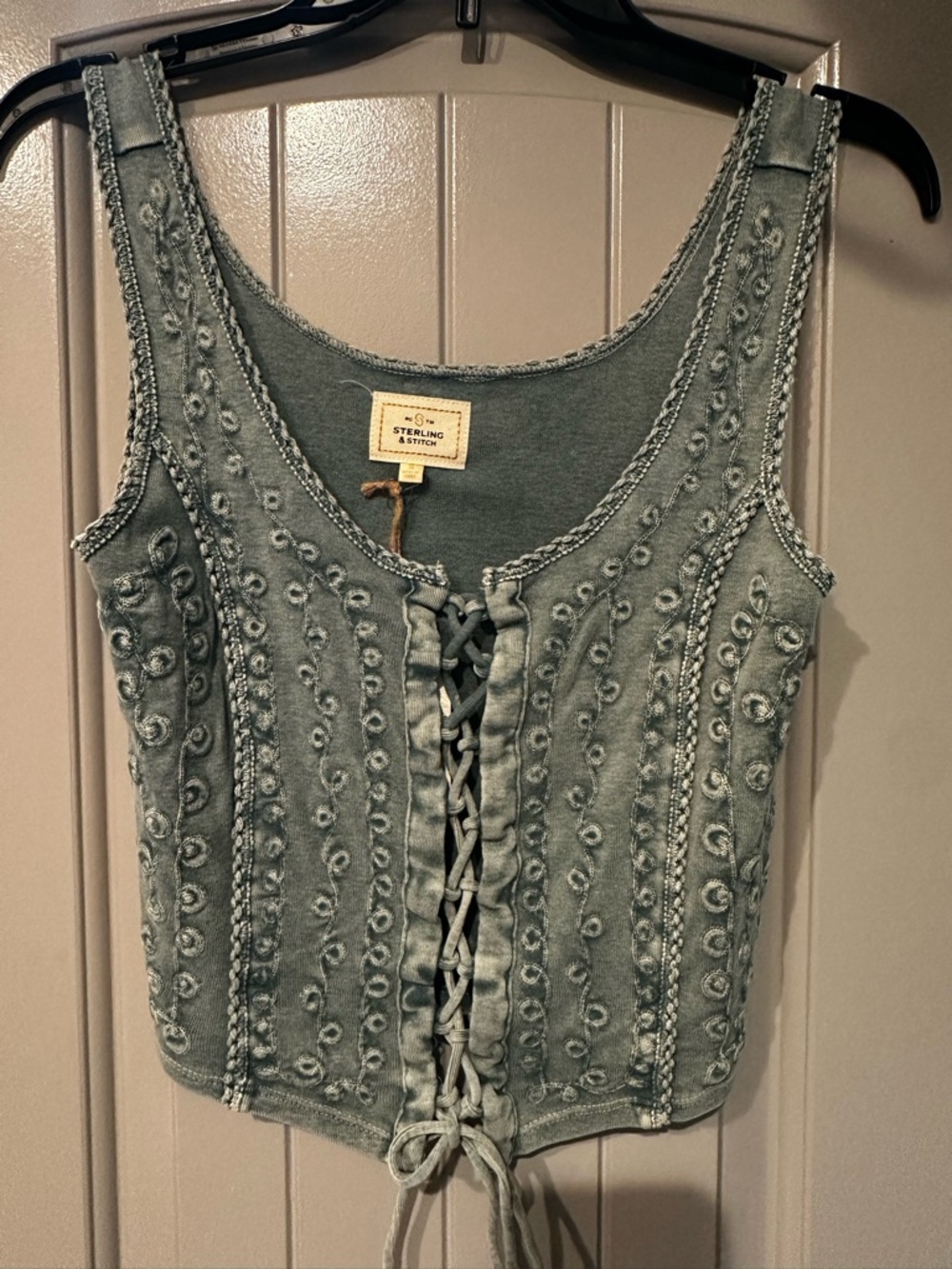 NWT Sterling and Stitch Lace-Up Women's Tank Top